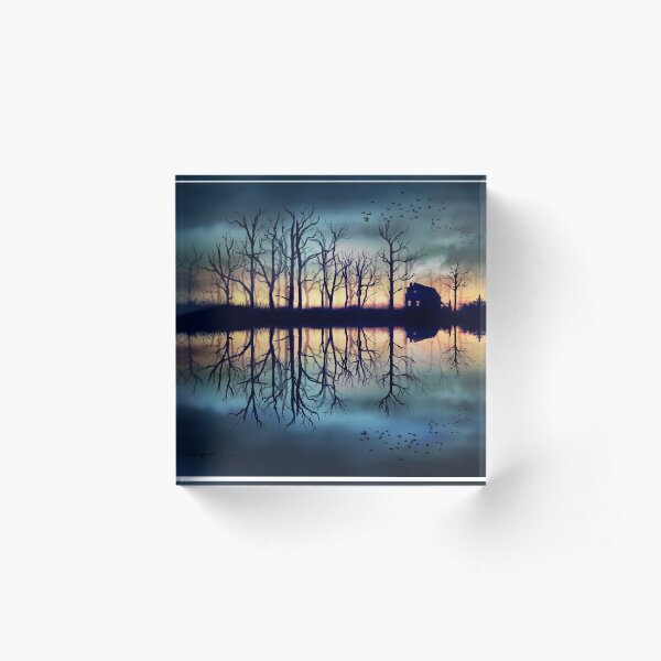 Item preview, Cabin in the woods at dusk designed and sold by Cwefoot.