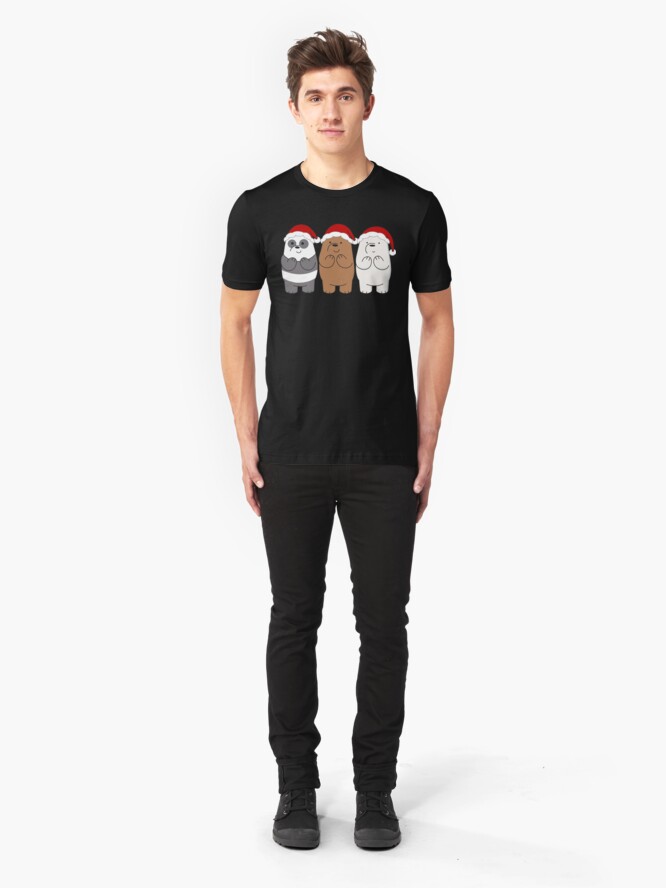 Alternate view of We Bare Bears Xmas Slim Fit T-Shirt