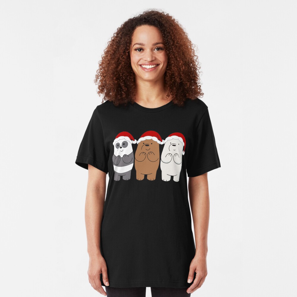 We Bare Bears Xmas Slim Fit T-Shirt