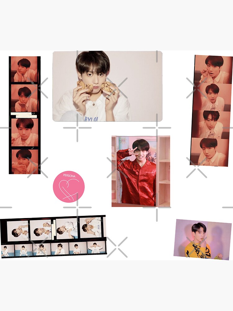 BTS, mots:persona jungkook stickers photocard Sticker for Sale by  wasabigraphic