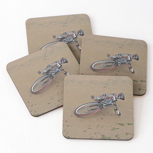 Item preview, bike lies on the sand an empty beach designed and sold by mrivserg.