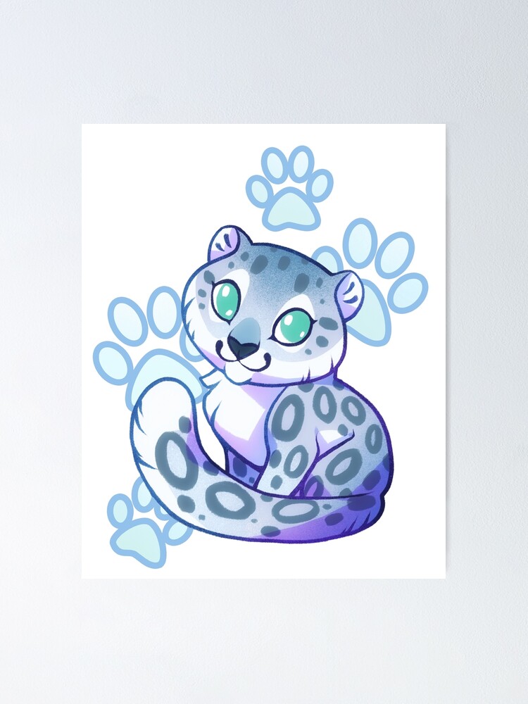 Anime Snow Leopard Cub' Poster by Chase Buckler | Displate
