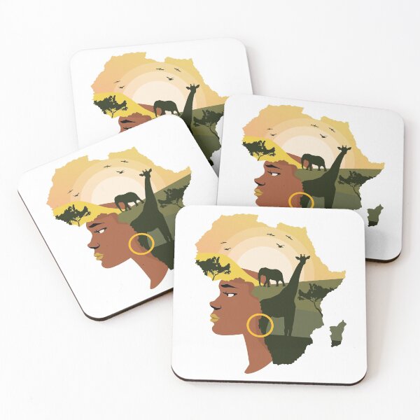 Item preview, Africa with elephant and giraffe. designed and sold by emphatic.