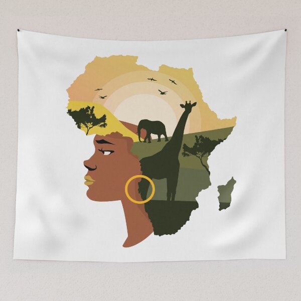 Item preview, Africa with elephant and giraffe. designed and sold by emphatic.