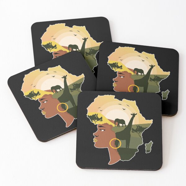 Item preview, Africa with elephant and giraffe. designed and sold by emphatic.
