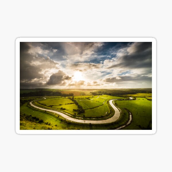 View over River Cuckmere from High and Over Sticker