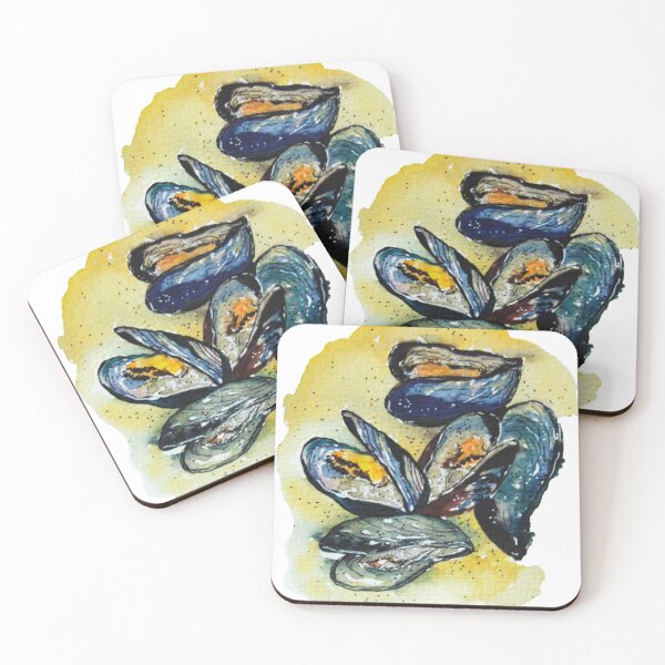 Item preview, Mussels watercolor designed and sold by Kuhtina.