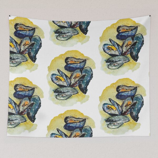 Item preview, Mussels watercolor designed and sold by Kuhtina.