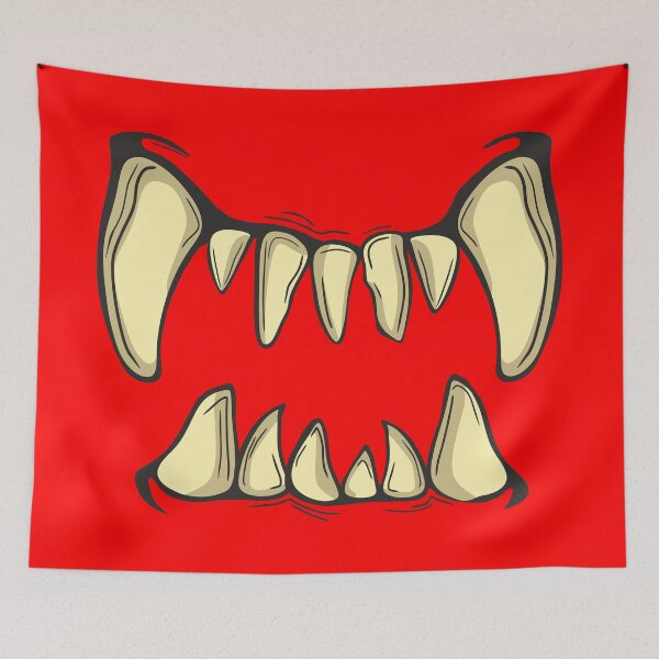 Item preview, Creepy Halloween Costume Feast day Shirt Monster Party Teeth All hallows eve Yellow Jaw Maw Scary Fangs designed and sold by lxmag.