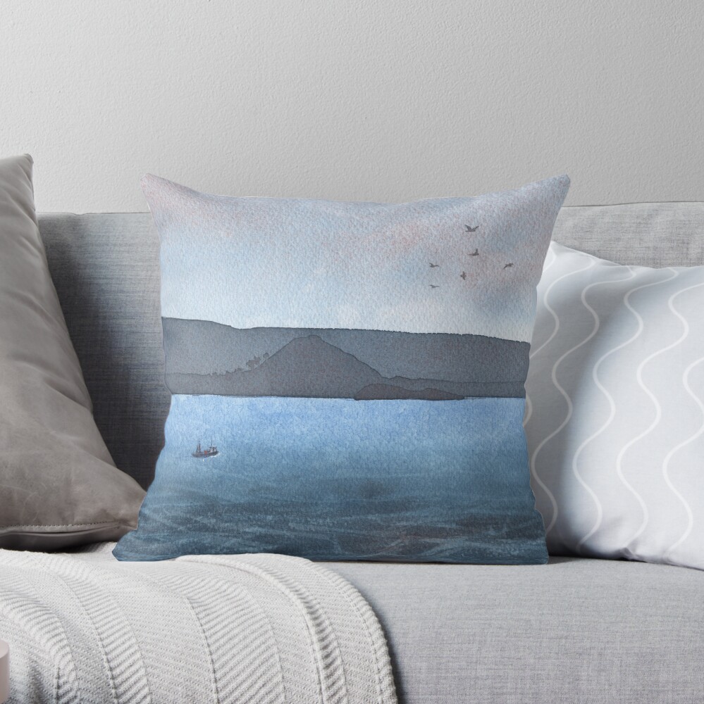 Berwick Law and Craig Leith, November 2018 Throw Pillow