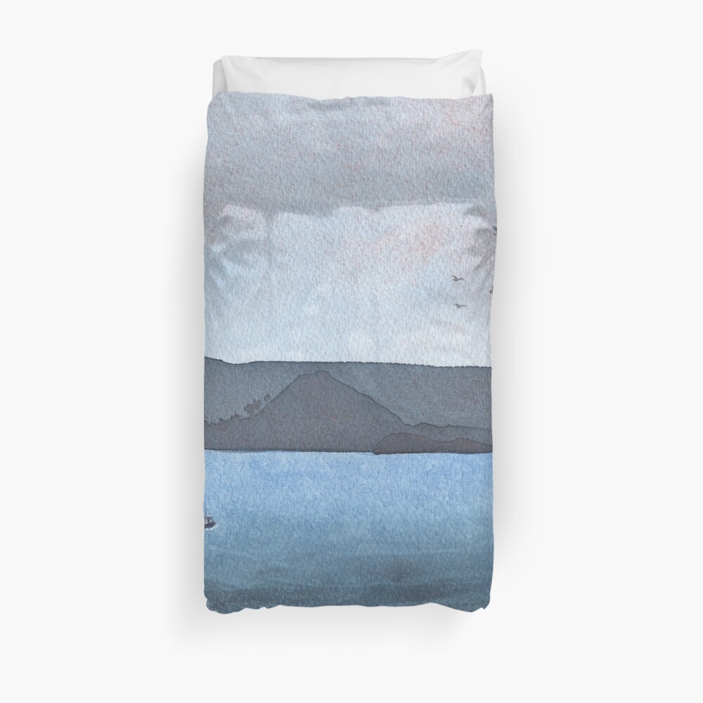 Berwick Law and Craig Leith, November 2018 Duvet Cover