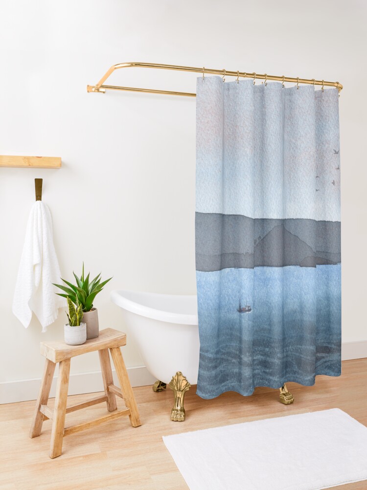 Alternate view of Berwick Law and Craig Leith, November 2018 Shower Curtain