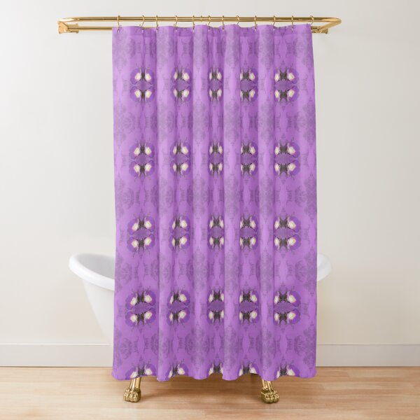Item preview, elegant curling fern, old fashioned rose pattern on purple designed and sold by Dawna Morton.