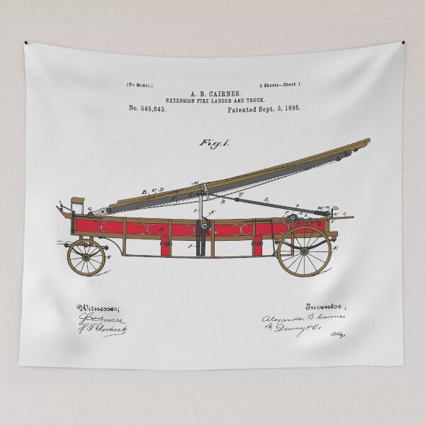Item preview, Vintage Firetruck Patent - Colour designed and sold by FinlayMcNevin.