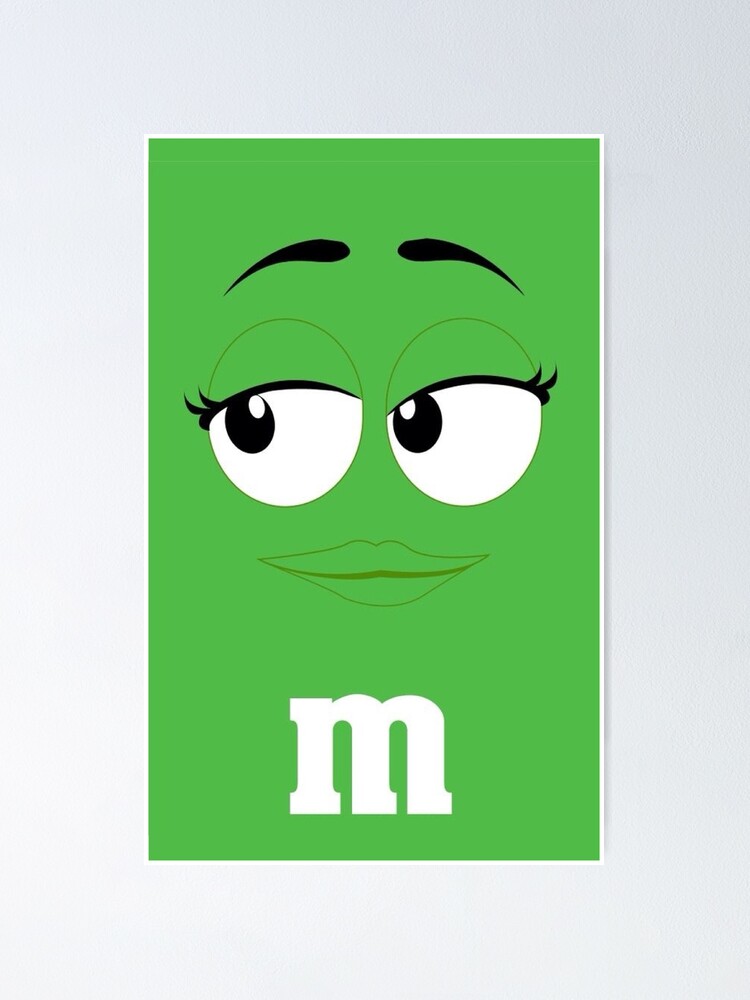 green-m-m-face-poster-by-artsyjulez-redbubble