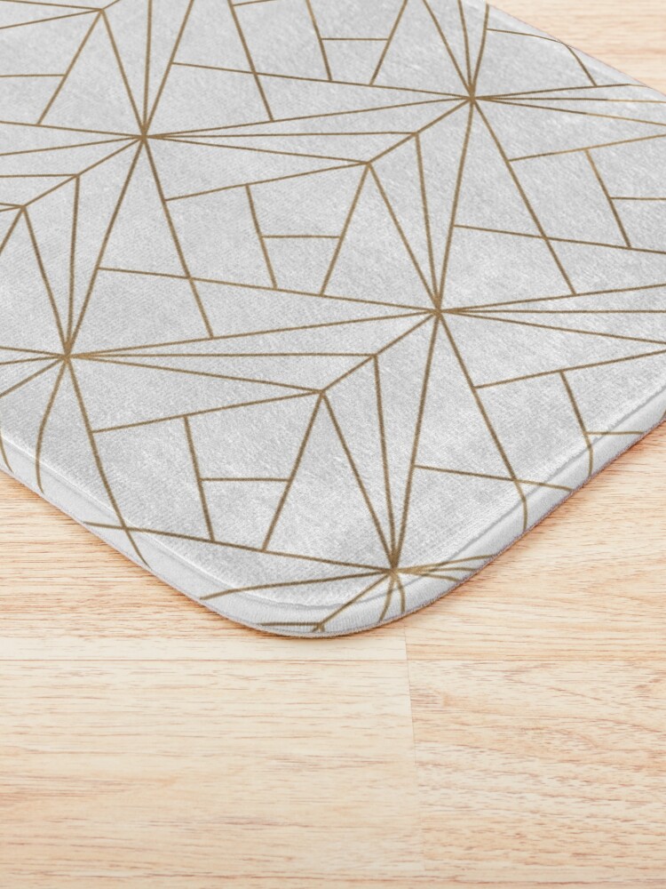 Alternate view of Gold Geometric Pattern Bath Mat