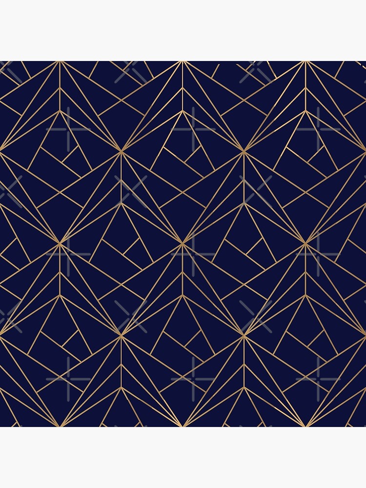 Navy Gold Geometric Pattern by koovox
