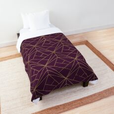 Purple and Gold Geometric Pattern Comforter