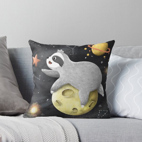 Item preview, Smiling cute baby sloth astronaut lying on the moon and trying take the star designed and sold by dasha-d.
