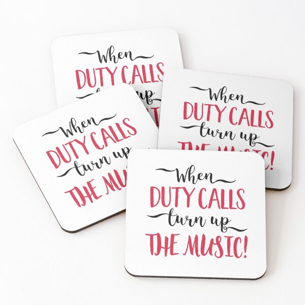 Item preview, duty calls, burn up the music  designed and sold by Vectorqueen.