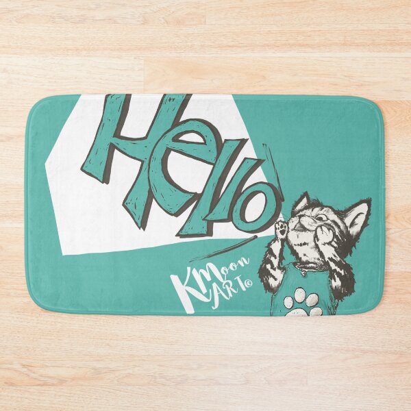 Item preview, Shouting Cat (Hello / Blue) designed and sold by kmoonart.