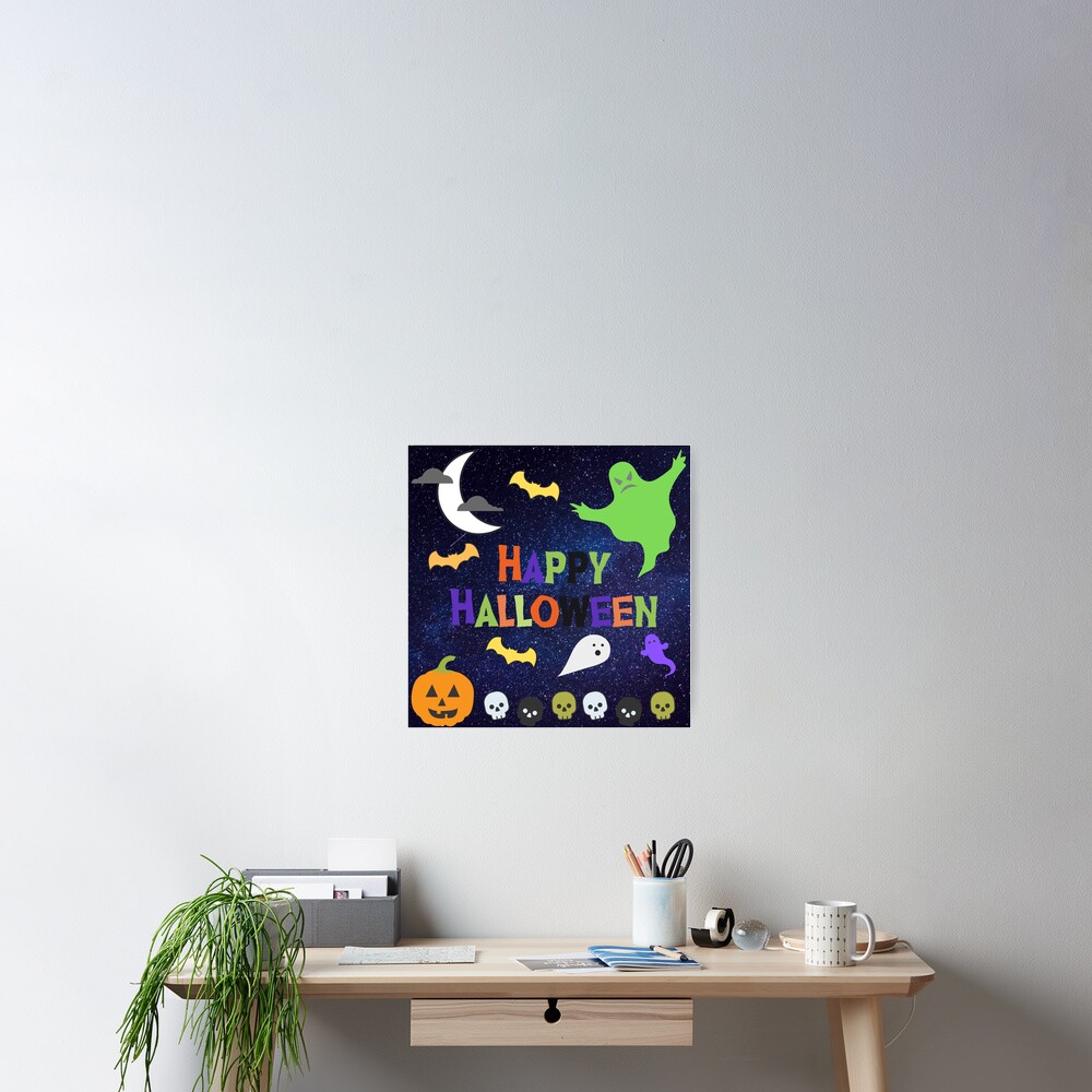 Ghostly Happy Halloween Poster
