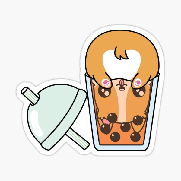 Cute Stuck Corgie Dog Butt Doughnut Sticker – Popwink