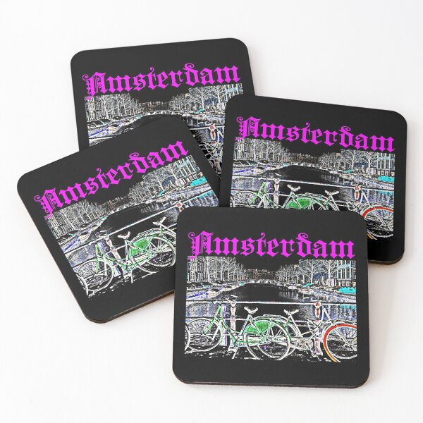 Item preview, Amsterdam Two Bicycles Bridge Dark designed and sold by alexvas.
