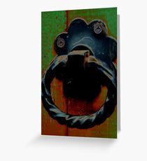 back garden gate handle Greeting Card