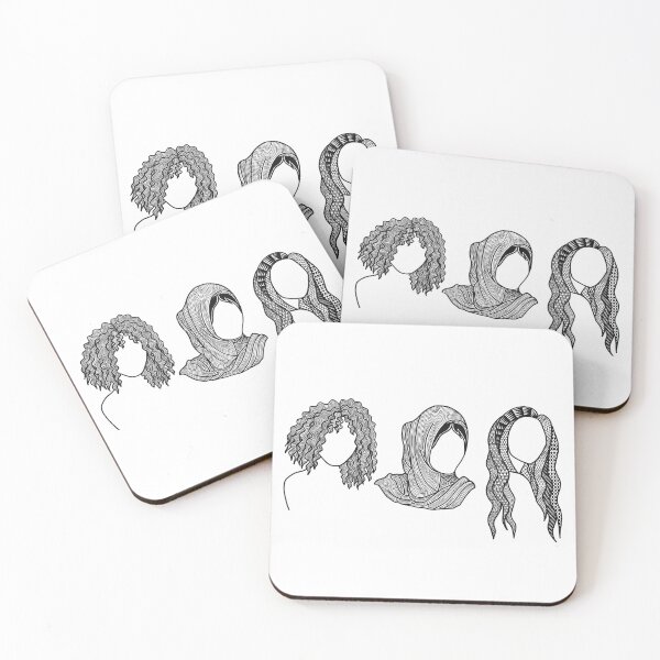 Three girls - everyday people Coasters (Set of 4)
