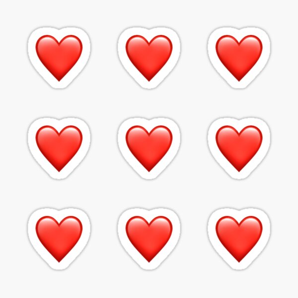 Red heart emoji Sticker for Sale by designsbyzw