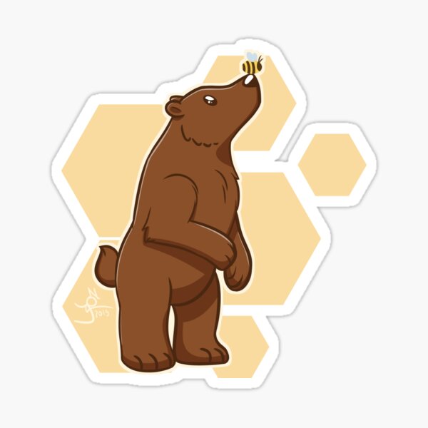 Bear and Bee Sticker