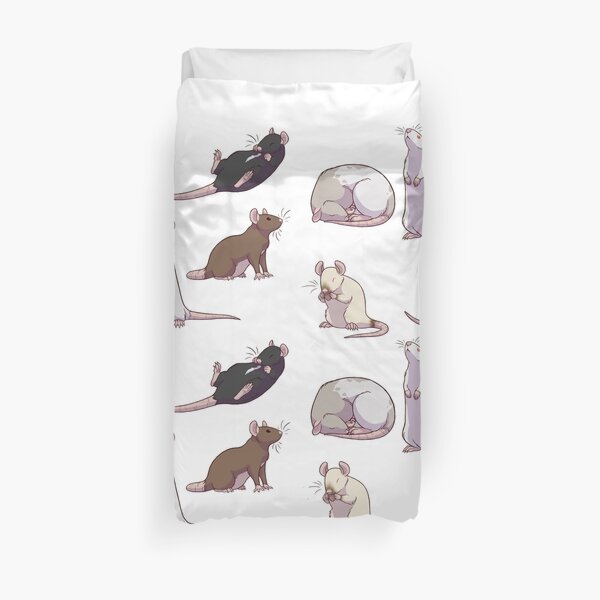 Rat Yoga All Over Duvet Cover