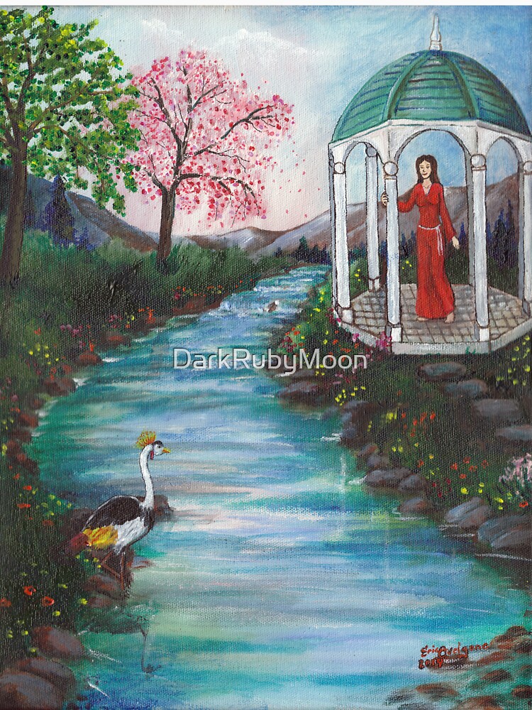Gazebo with Lady in Red by DarkRubyMoon