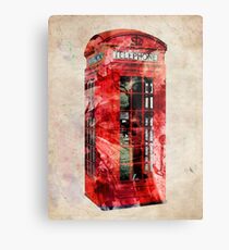 London Telephone Box Urban Art Metal Print