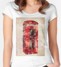 London Telephone Box Urban Art Women's Fitted Scoop T-Shirt
