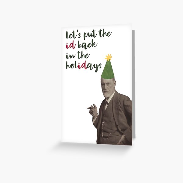 Funny Sigmund Freud Psychology Happy Holidays  Greeting Card