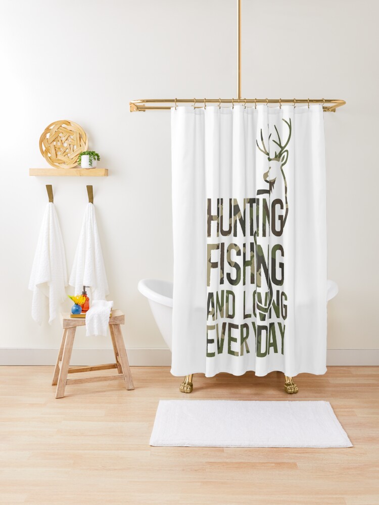 Funny Fishing And Hunting Camo Hunter Fisherman Camouflage | Shower Curtain