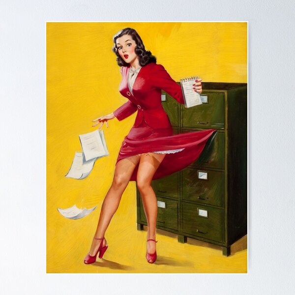 Pinup Girl Rockabilly Poster, Retro Pin up Girl Art, Den Office