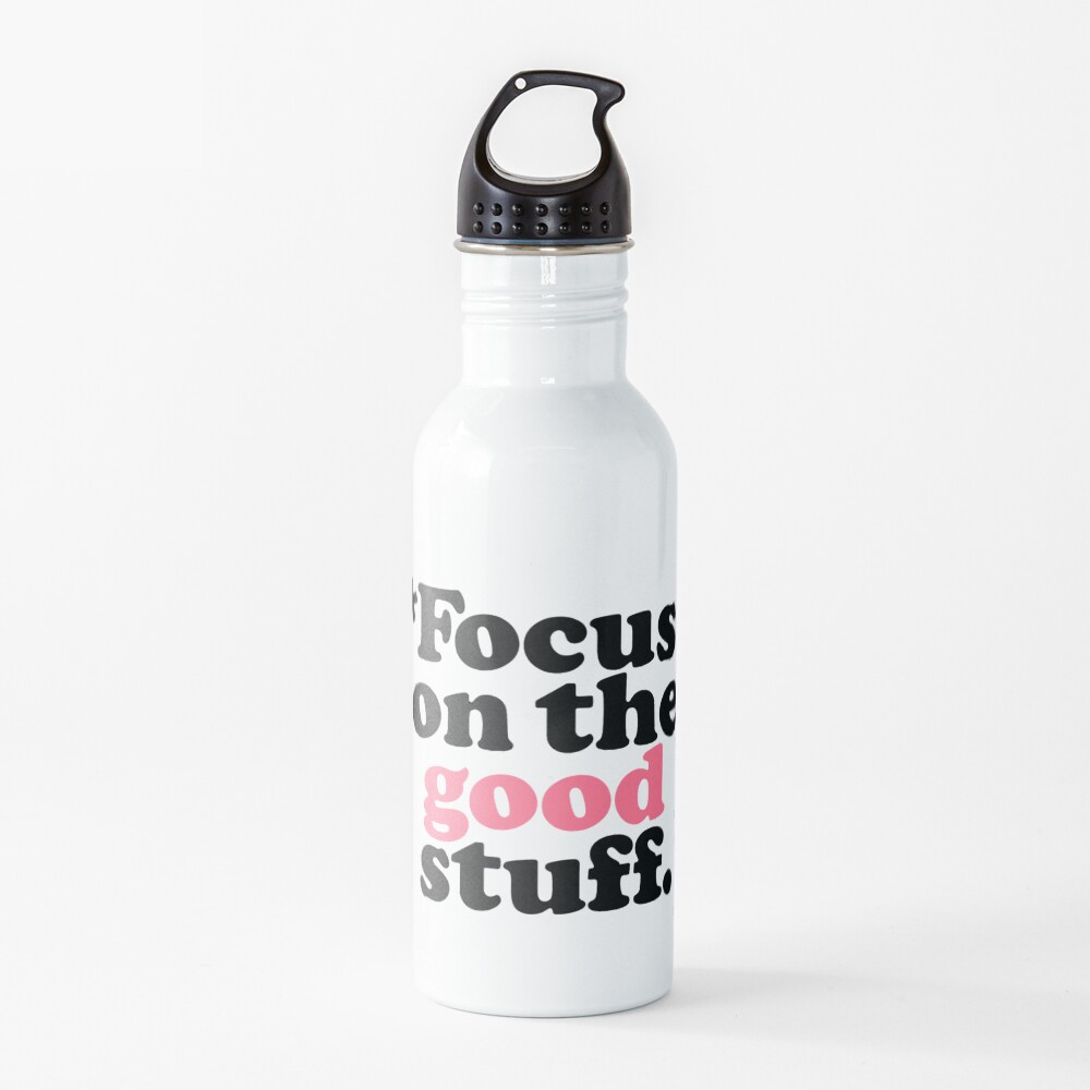 Focus On The Good Stuff {Pink & Red Version} Water Bottle