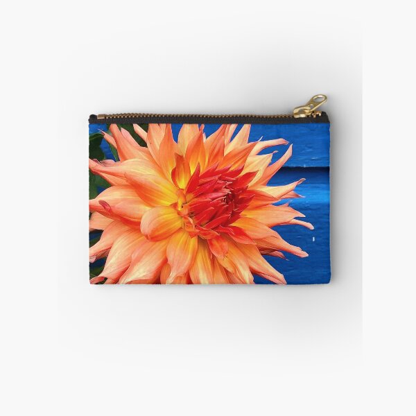 Item preview, Orange Dahlia on Blue  designed and sold by Rachel Imsland.