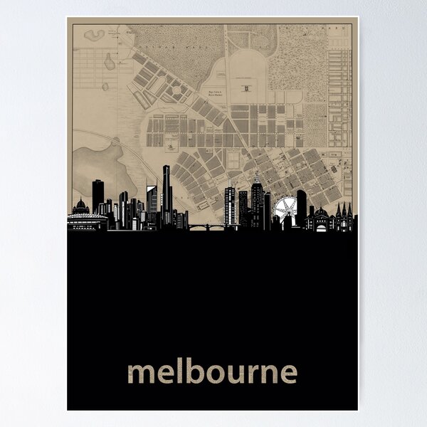 Item preview, melbourne skyline designed and sold by BekimART.