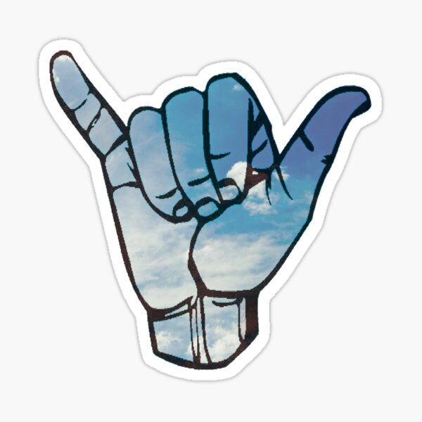 Shaka Light Blue Aesthetic Sticker - Hang Loose – Big Moods