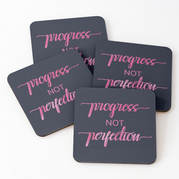 Item preview, Progress Not Perfection - Cursive - Pink designed and sold by SoberTeeCo.