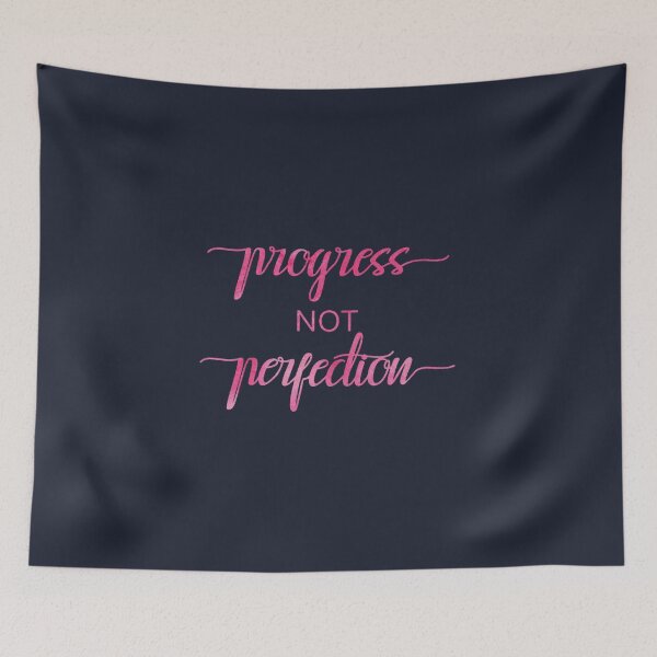 Item preview, Progress Not Perfection - Cursive - Pink designed and sold by SoberTeeCo.