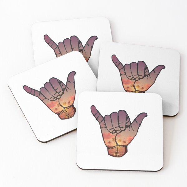 Item preview, Palm tree sunset shaka  designed and sold by ouatisworld.