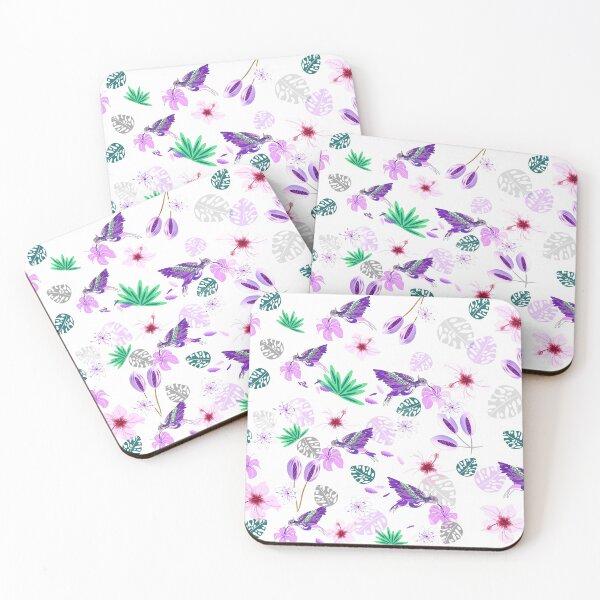 Item preview, Humming bird floral pattern designed and sold by SweetCoolVibes.