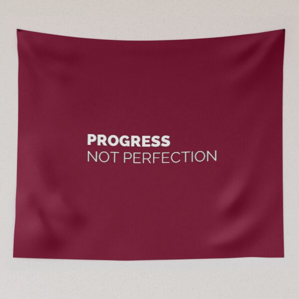 Item preview, Progress Not Perfection - White - Looks GREAT on ANY color! designed and sold by SoberTeeCo.