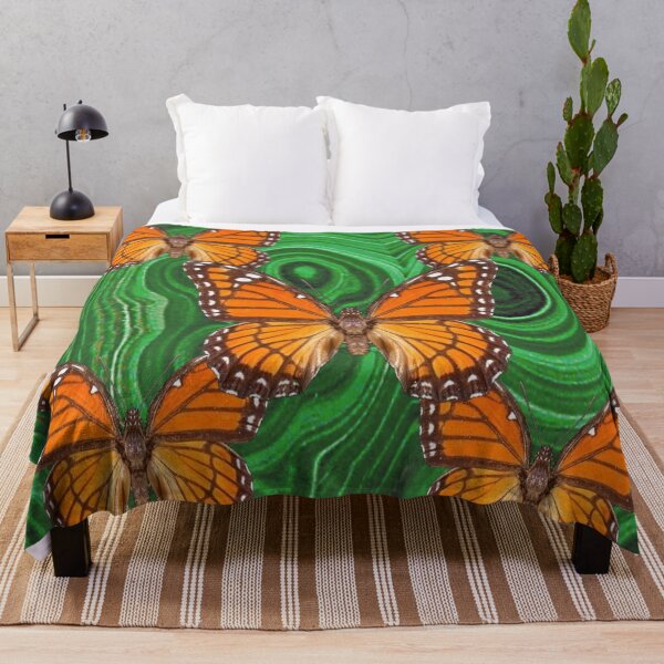 Item preview, ORANGE MONARCHS GREEN RUSSIAN MALACHITE GEM STONE ART designed and sold by sharlesart.