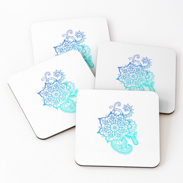 Item preview, Blue Gradient Mandala Inspired Flower Doodle designed and sold by mads-drawing.